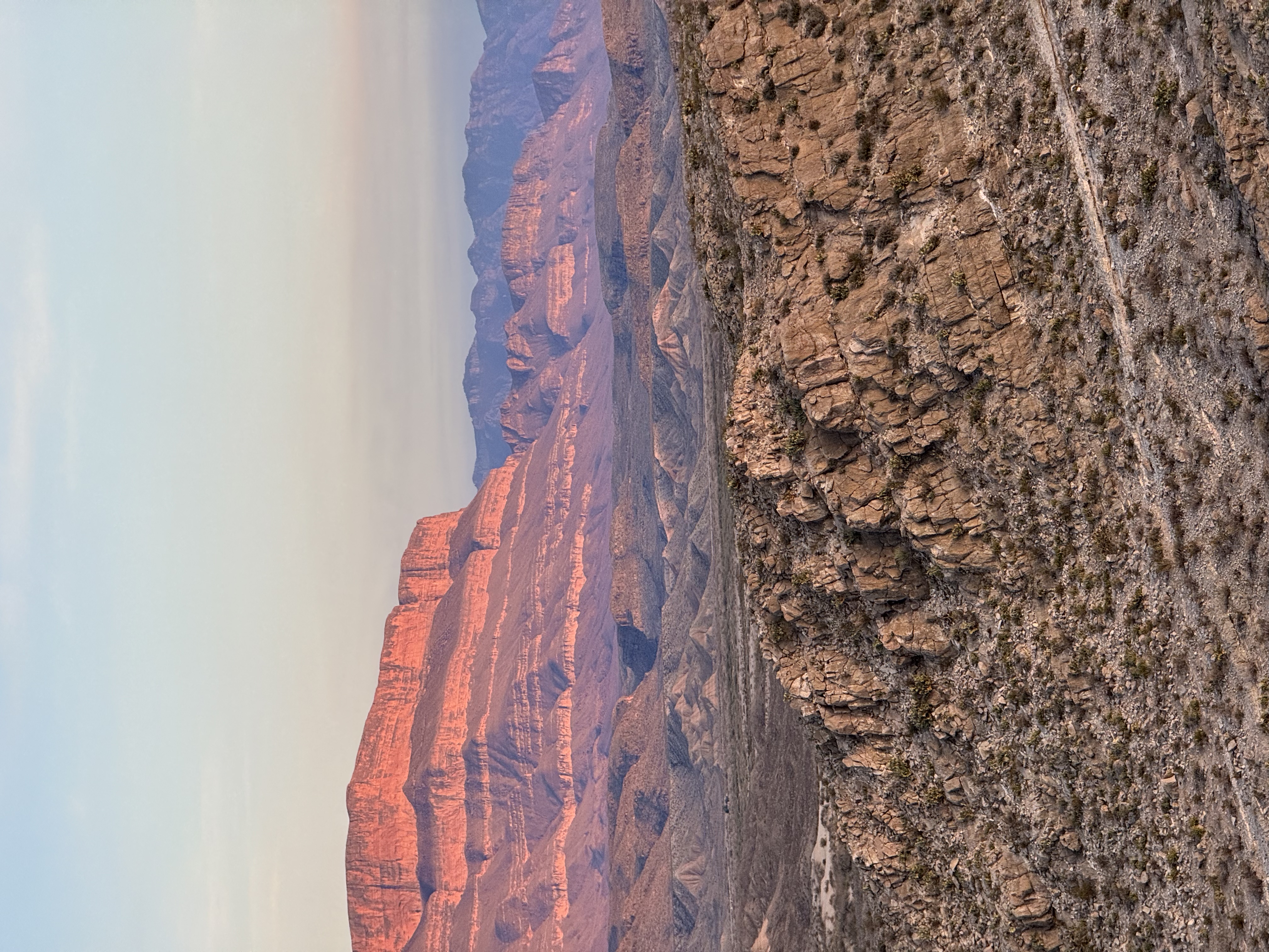 Sunset colors over the Sierra del Carmen