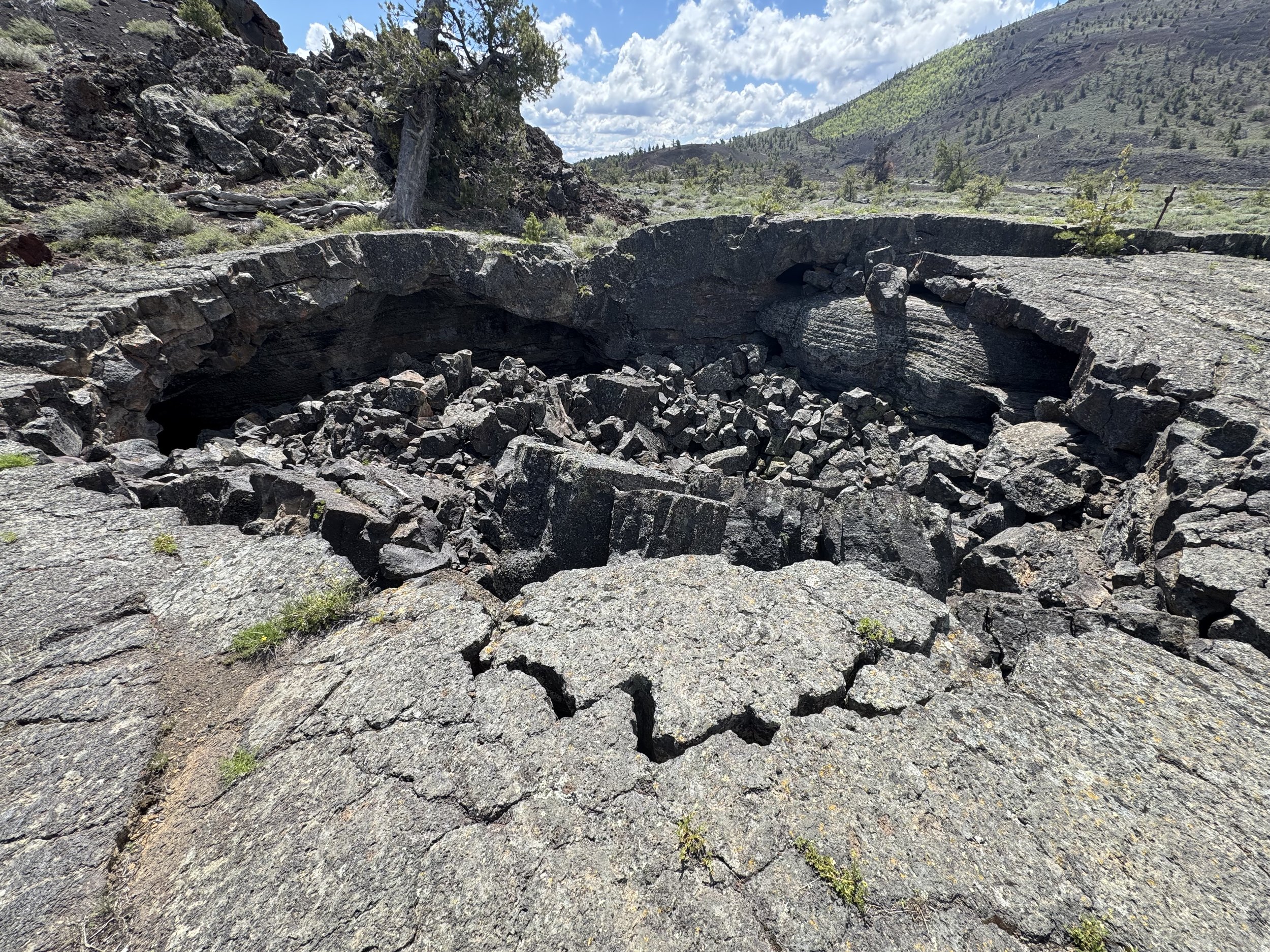 Lava field at sunset